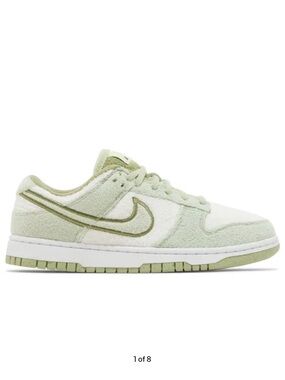 Nike Dunk Low SE Pale Green & White Suede Sneakers